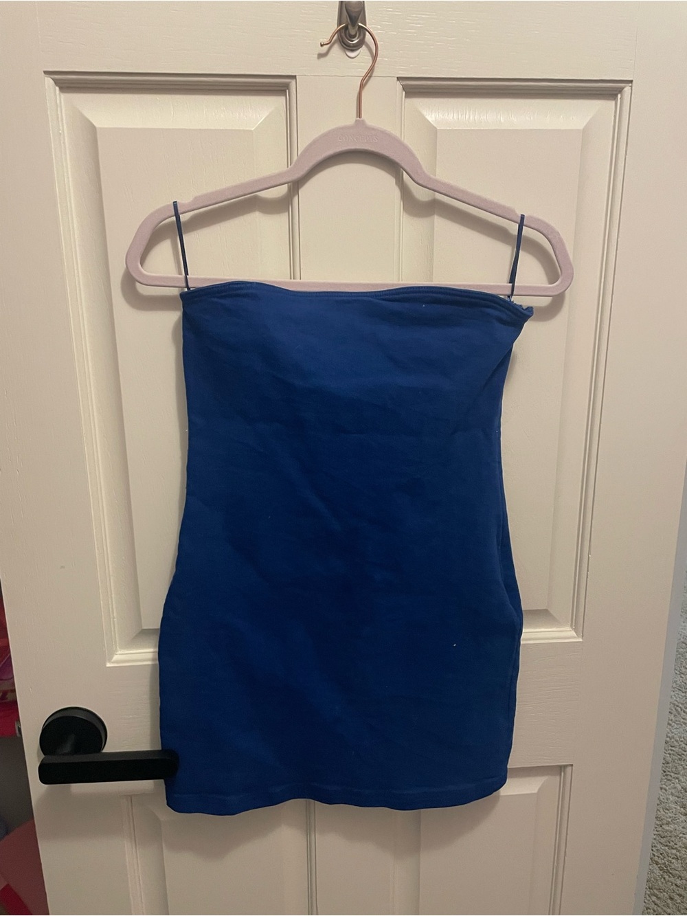 Zara Royal Blue Strapless Mini Dress